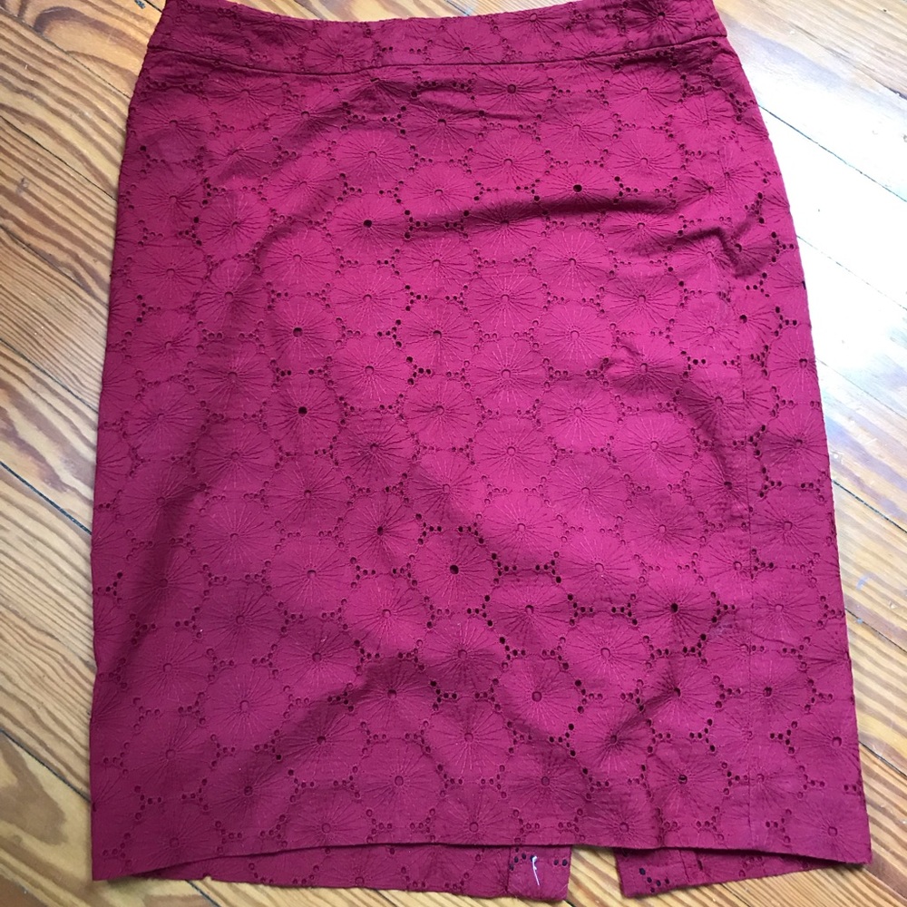 J. Crew Pencil Skirt - Embroidered, Eyelet, Size 2
